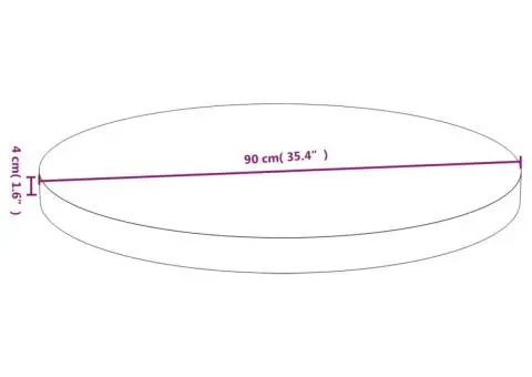 Blat de masă, Ø90x4 cm, bambus - 4/4