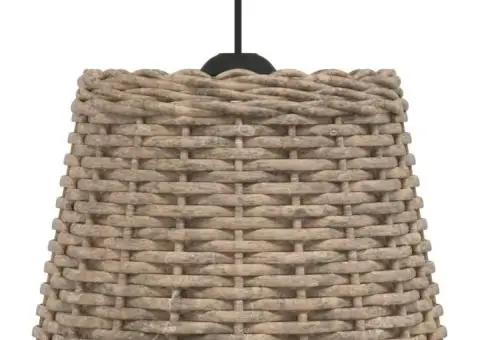 Abajur lustră, maro, Ø30x20 cm, răchită - 4/5