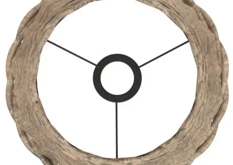 Abajur lustră, maro, Ø30x20 cm, răchită - 5/5