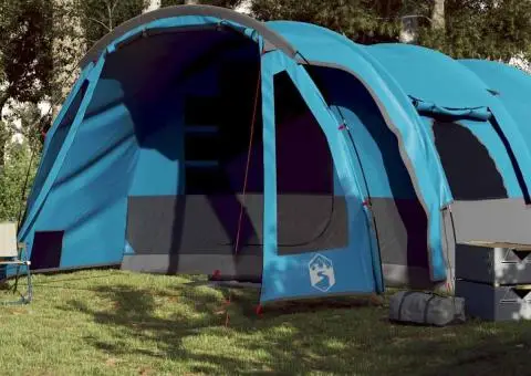 Cort de familie tunel pentru 8 persoane, albastru, impermeabil - 1/5