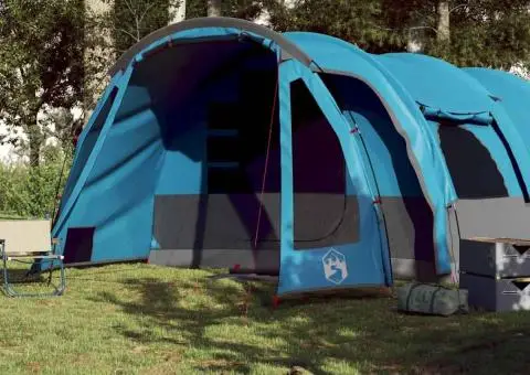 Cort de familie tunel pentru 8 persoane, albastru, impermeabil - 3/5