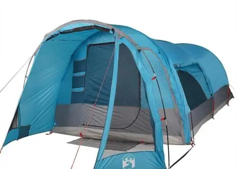 Cort de familie tunel pentru 8 persoane, albastru, impermeabil - 4/5
