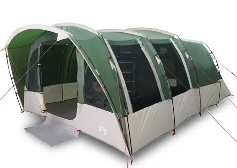 Cort de familie tunel pentru 8 persoane, verde, impermeabil - 2/5
