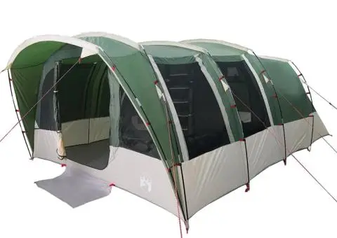 Cort de familie tunel pentru 8 persoane, verde, impermeabil - 3/5