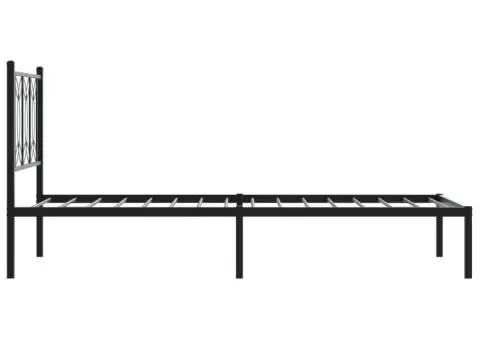 Cadru de pat metalic cu tăblie, negru, 80x200 cm - 5/5