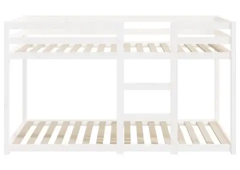 Pat supraetajat, alb, 90x200 cm, lemn masiv de pin - 5/5