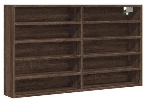 Dulap cu vitrină, stejar maro, 100x15x58 cm, lemn prelucrat - 2/5