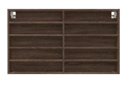 Dulap cu vitrină, stejar maro, 100x15x58 cm, lemn prelucrat - 4/5