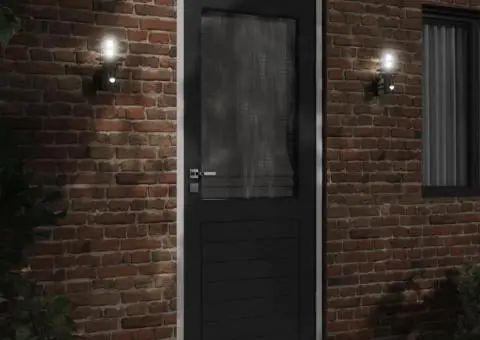 Lampă exterioară de perete cu senzor, negru, oțel inoxidabil - 3/5