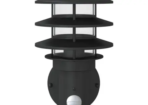 Lampă exterioară de perete cu senzor, negru, oțel inoxidabil - 4/5