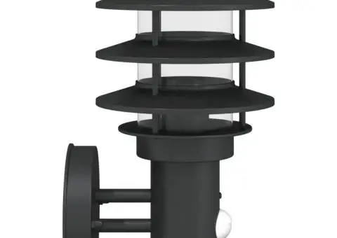 Lampă exterioară de perete cu senzor, negru, oțel inoxidabil - 5/5