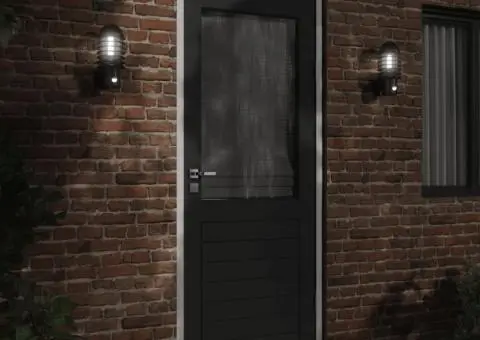 Lămpi exterioare de perete cu senzori, 2 buc., negru, oțel inox - 3/5