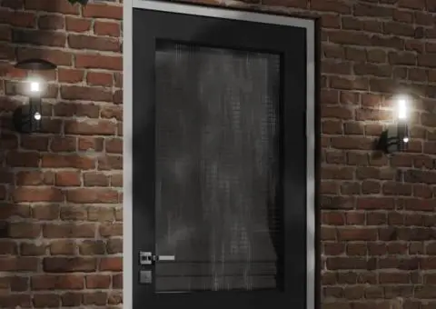 Lămpi exterioare de perete cu senzori, 2 buc., negru, oțel inox - 1/5