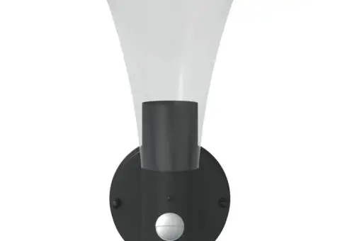 Lămpi exterioare de perete cu senzori, 2 buc., negru, oțel inox - 4/5