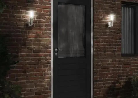 Corp de iluminat exterior de perete, argintiu, oțel inoxidabil - 3/5