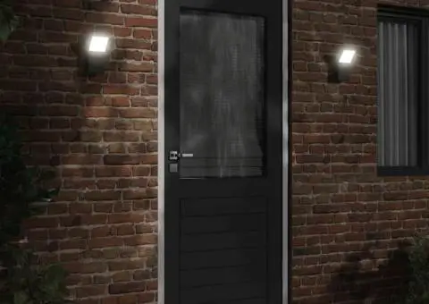 Lămpi exterioare de perete cu LED 2 buc. negru, aluminiu turnat - 3/5