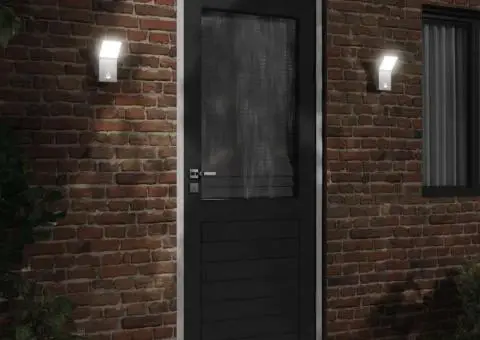 Lampă exterioară de perete cu LED/senzor, alb, aluminiu turnat - 3/5