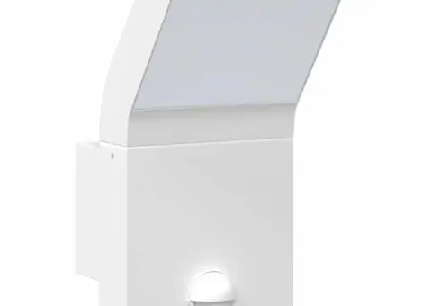 Lampă exterioară de perete cu LED/senzor, alb, aluminiu turnat - 4/5