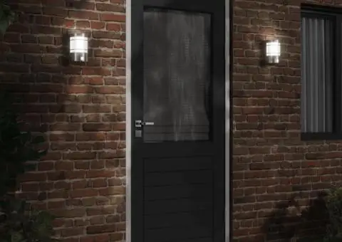 Lămpi exterioare de perete cu senzor 2 buc. argintiu, oțel inox - 3/5