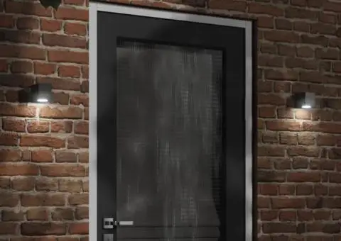 Lampă exterioară de perete, negru, aluminiu turnat sub presiune - 1/5