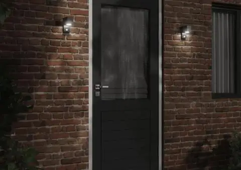 Lampă exterioară de perete cu LED/senzor, negru aluminiu turnat - 3/5