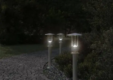 Lămpi exterioare de podea 3 buc. argintiu 60 cm oțel inoxidabil - 3/5