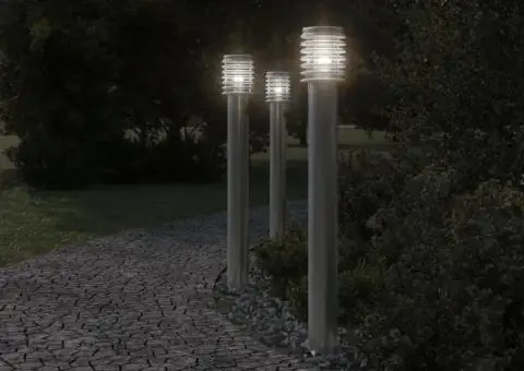 Lampă exterioară de podea, argintiu, 110 cm, oțel inoxidabil - 3/5