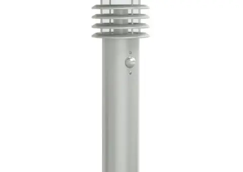 Lampă exterioară de podea cu senzor argintiu, 60 cm, oțel inox - 2/5