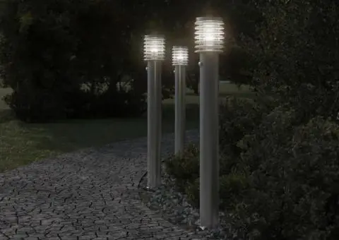 Lampă exterioară de podea cu senzor argintiu 110 cm, oțel inox - 3/5