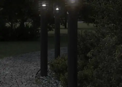 Lampă exterioară de podea cu senzor, negru, 110 cm, oțel inox - 1/5