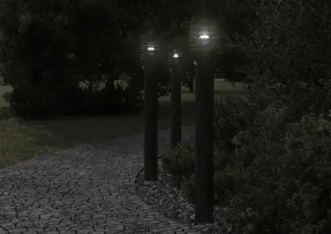 Lampă exterioară de podea cu senzor, negru, 110 cm, oțel inox - 3/5