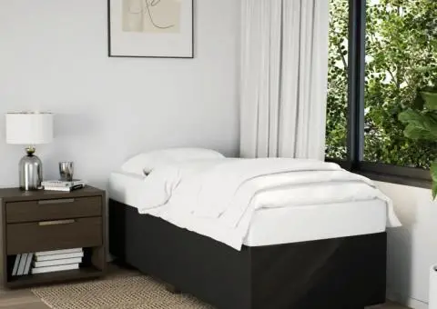 Pat box spring cu saltea, negru, 90x190 cm, textil - 3/5