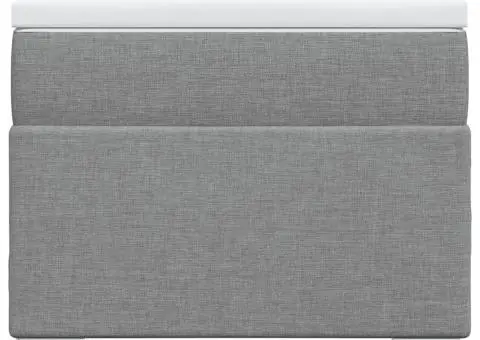 Pat box spring cu saltea, gri deschis, 90x190 cm, textil - 4/5