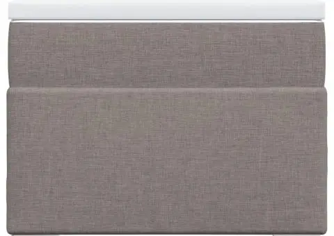 Pat box spring cu saltea, gri taupe, 90x200 cm, textil - 4/5