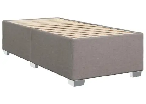 Pat box spring cu saltea, gri taupe, 90x200 cm, textil - 5/5