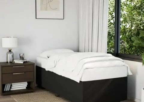 Pat box spring cu saltea, negru, 90x200 cm, textil - 3/5