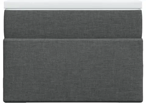 Pat box spring cu saltea, gri închis, 100x200 cm, textil - 4/5