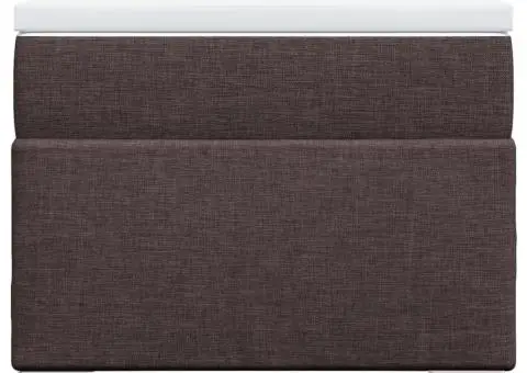 Pat box spring cu saltea, maro închis, 100x200 cm, textil - 4/5