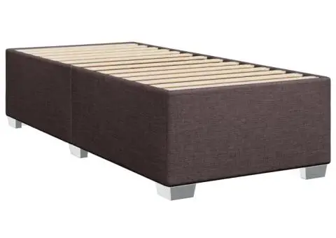 Pat box spring cu saltea, maro închis, 100x200 cm, textil - 5/5