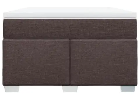Pat box spring cu saltea, maro închis, 120x190 cm, textil - 4/5