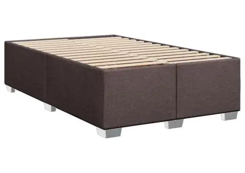 Pat box spring cu saltea, maro închis, 120x190 cm, textil - 5/5