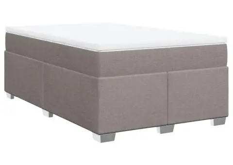 Pat box spring cu saltea, gri taupe, 120x200 cm, textil - 2/5