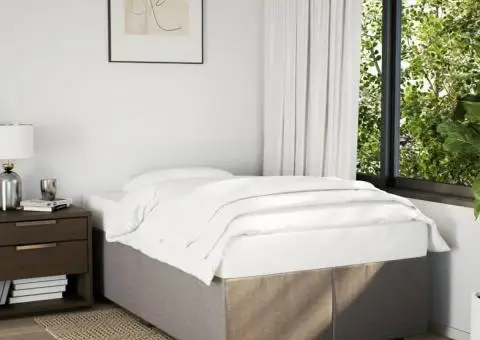 Pat box spring cu saltea, gri taupe, 120x200 cm, textil - 3/5