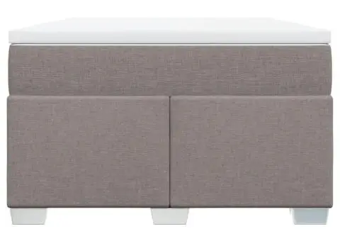 Pat box spring cu saltea, gri taupe, 120x200 cm, textil - 4/5