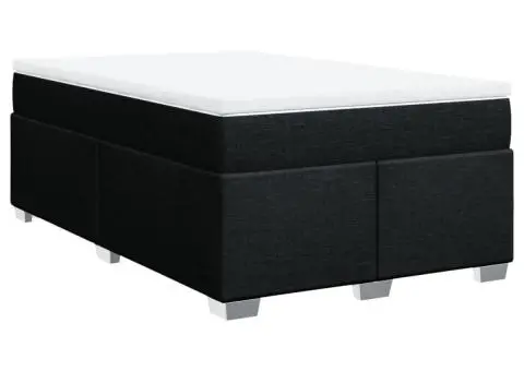 Pat box spring cu saltea, negru, 120x200 cm, textil - 2/5