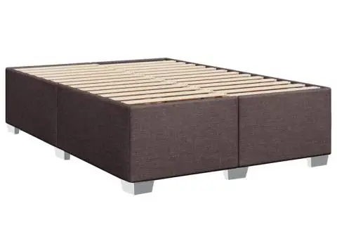 Pat box spring cu saltea, maro închis, 140x200 cm, textil - 5/5