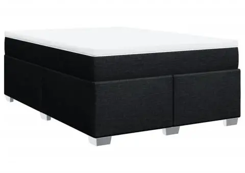 Pat box spring cu saltea, negru, 160x200 cm, textil - 2/5