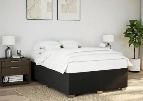 Pat box spring cu saltea, negru, 160x200 cm, textil - 3/5