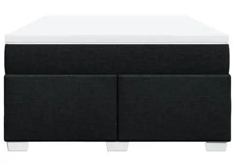 Pat box spring cu saltea, negru, 160x200 cm, textil - 4/5