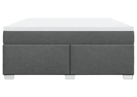 Pat box spring cu saltea, gri închis, 180x200 cm, textil - 4/5